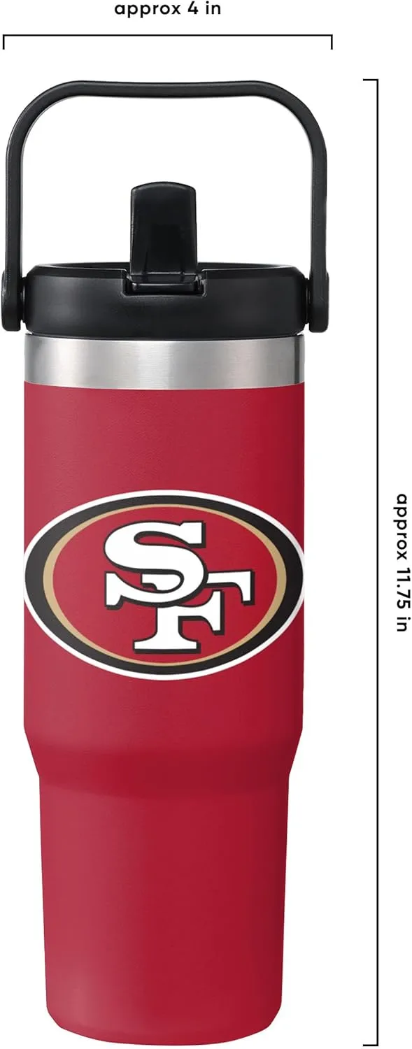 FOCO NFL Unisex-Adult NFL Team Logo Insulated Travel Mug 30oz Straw Tumbler