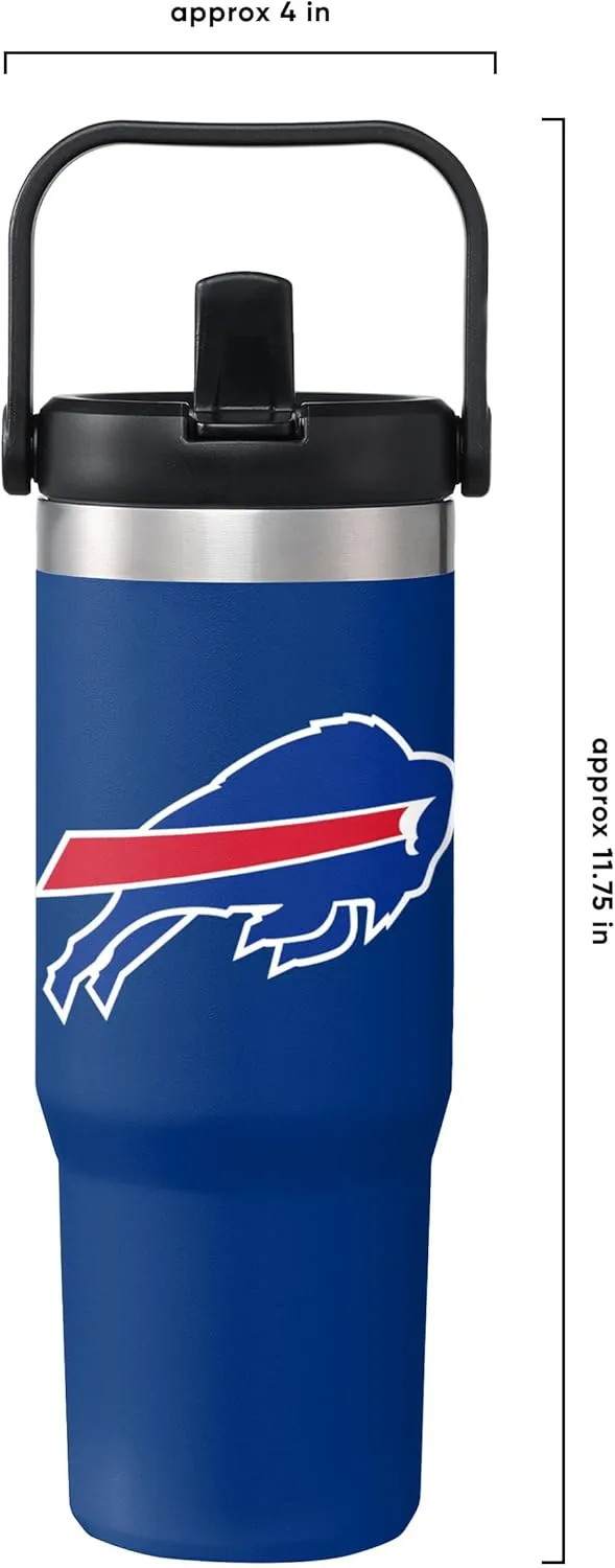 FOCO NFL Unisex-Adult NFL Team Logo Insulated Travel Mug 30oz Straw Tumbler