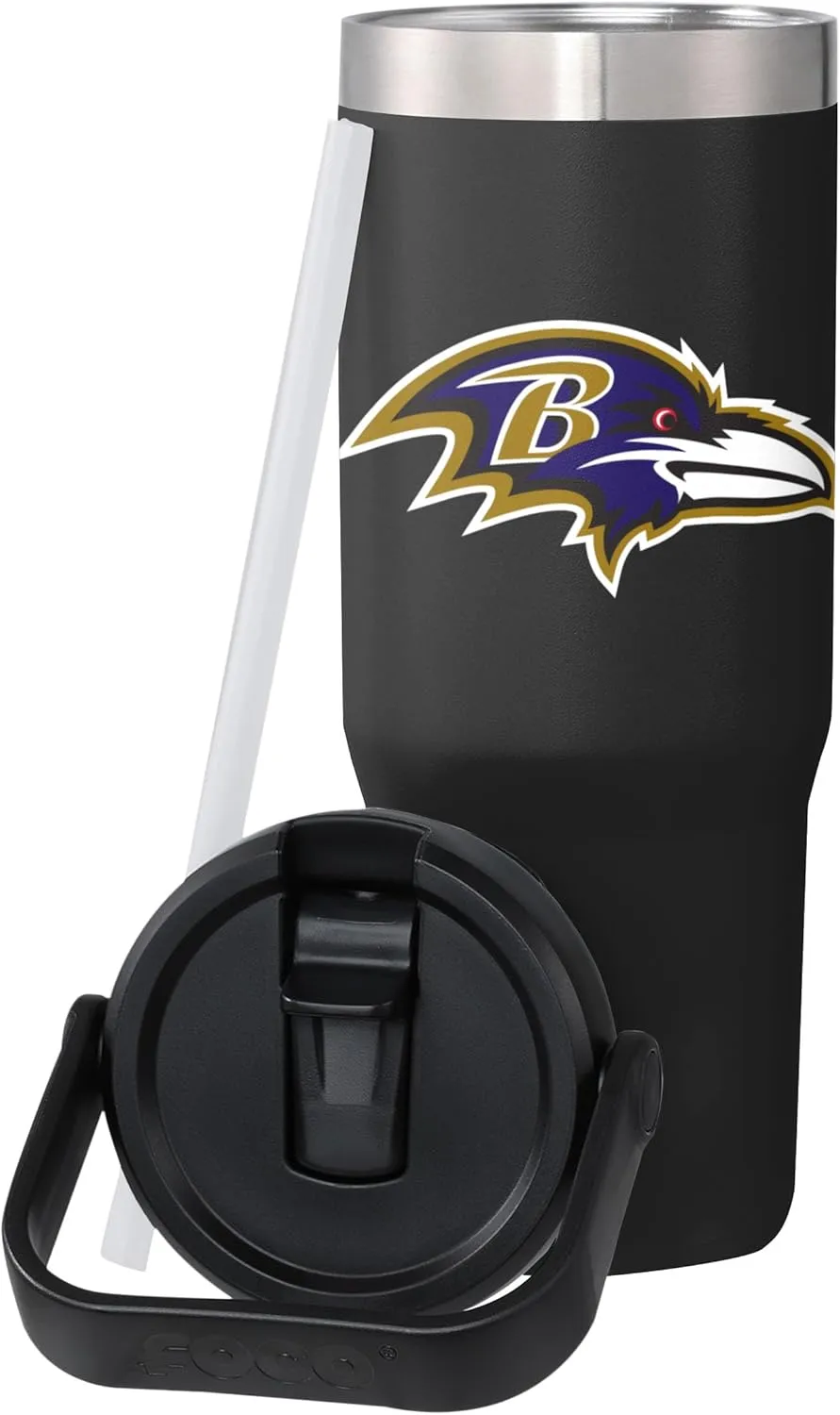 FOCO NFL Unisex-Adult NFL Team Logo Insulated Travel Mug 30oz Straw Tumbler