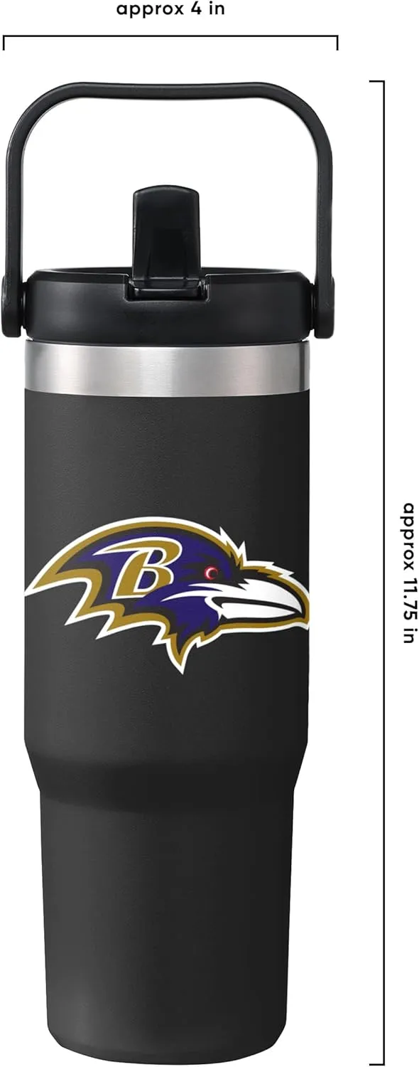 FOCO NFL Unisex-Adult NFL Team Logo Insulated Travel Mug 30oz Straw Tumbler