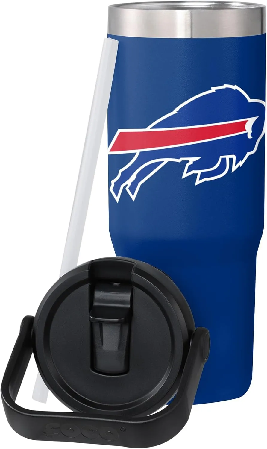 FOCO NFL Unisex-Adult NFL Team Logo Insulated Travel Mug 30oz Straw Tumbler