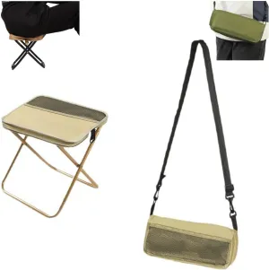Foldable Backpack Stool, Portable Foldable Stool Chair for Bus Subway Fishing Camping and Hiking Outdoor Busy Commuters (Brown-Large)