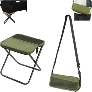 Foldable Backpack Stool, Portable Foldable Stool Chair for Bus Subway Fishing Camping and Hiking Outdoor Busy Commuters (Green-Large)