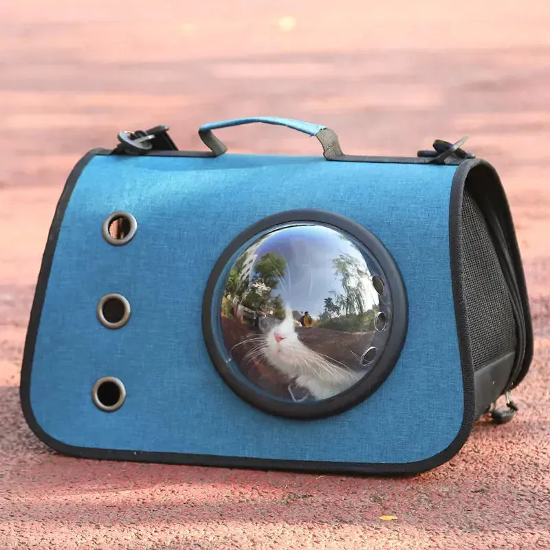 Foldable Cat Backpack with Breathable Mesh Design