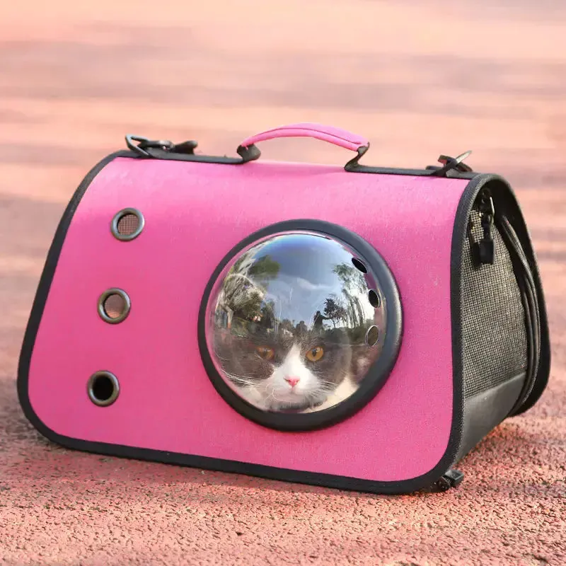 Foldable Cat Backpack with Breathable Mesh Design
