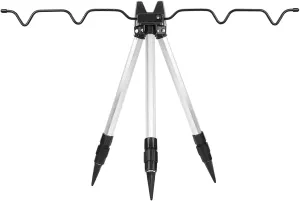 Folding Fishing Rods Tripod Stand, Mini Aluminum Alloy Fishing Pole Holder Ice Fishing Rod Holder Bracket Equipment Accessory for Fishing Lover Outdoor