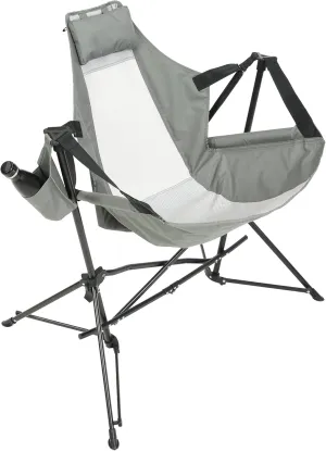Folding Hammock Camping Chair, Portable Rocking Design, Sturdy Steel Frame, Grey
