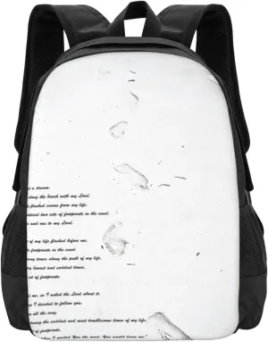 Footprints In The Sand Lightweight Packable Backpack Travel Casual Hiking Daypack Foldable Backpack For Men Women