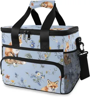 Fox Blue Cooler Bag Insulated Cooler Soft Sided Cooler 24 Can Portable Picnic Bag Large Leakproof Lunch Bag Box for Beach Grocery Camping Travel Car Men Women