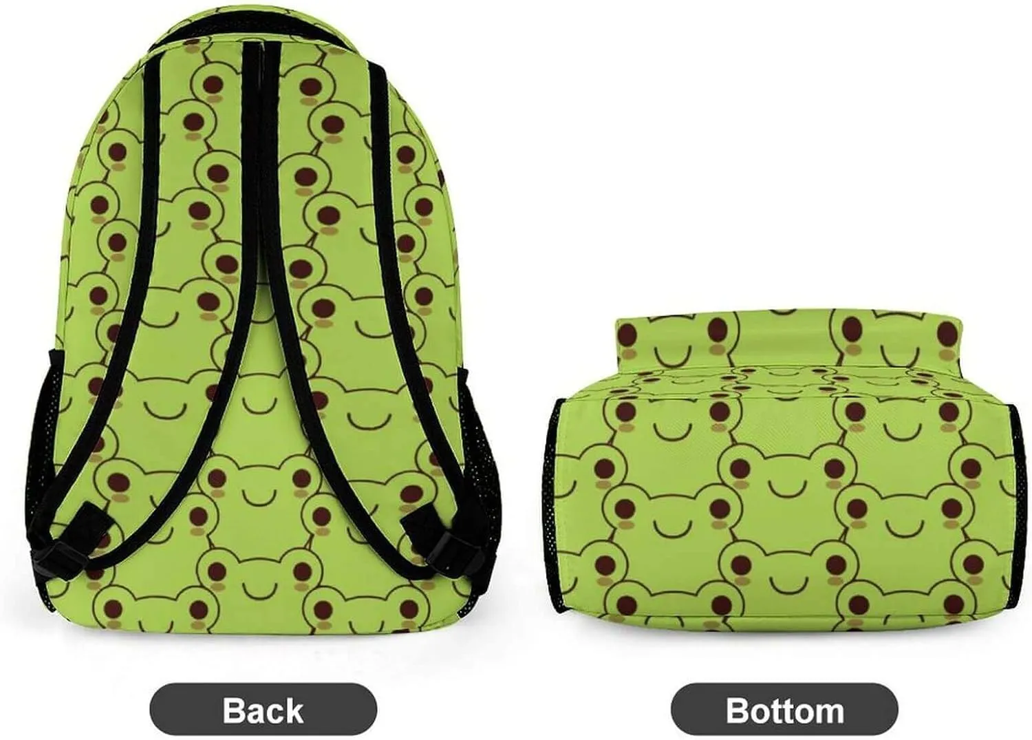 Frog Backpack for Kids Girls Boys School, 16 Inches Cute Frog Theme Bookbag, Adjustable, Lightweight, Large Capacity, Colorful Frog Backpack for School