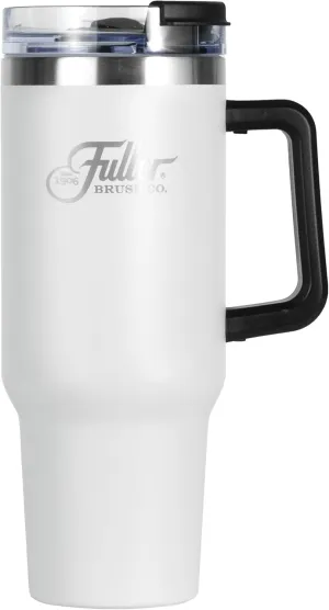 Fuller Brush Stainless Steel Tumbler with Handle - 40 oz. – Lead & BPA-Free - Double-Wall Insulated Travel Mug – Keeps Drinks Hot or Cold for Hours – Spill-Resistant Lid & Straw (Gray)