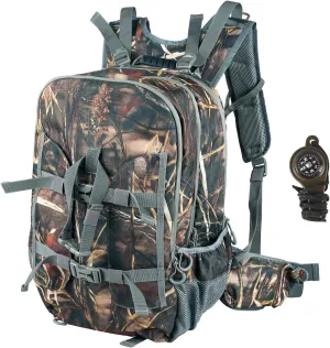 FUNANASUN 40L Large Capacity Hunting Backpack For Hunting Gear 10  Pockets/3 Compartments Hunting Backpacks For Men For Rifle, Bow With Waterproof Rain Cover, Compass & Thermometer