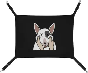 Funny English Bull Terrier Hanging Cat Bed Soft Breathable Pet Hammock for Cage Pet Sleeper for Kitten Ferret Puppy Rabbit
