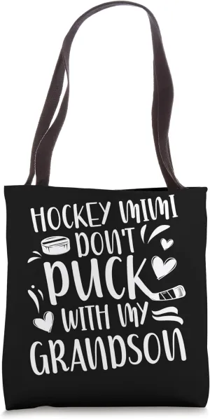 Funny Hockey Mimi Grandma Mimi Of A Hockey Player Tote Bag