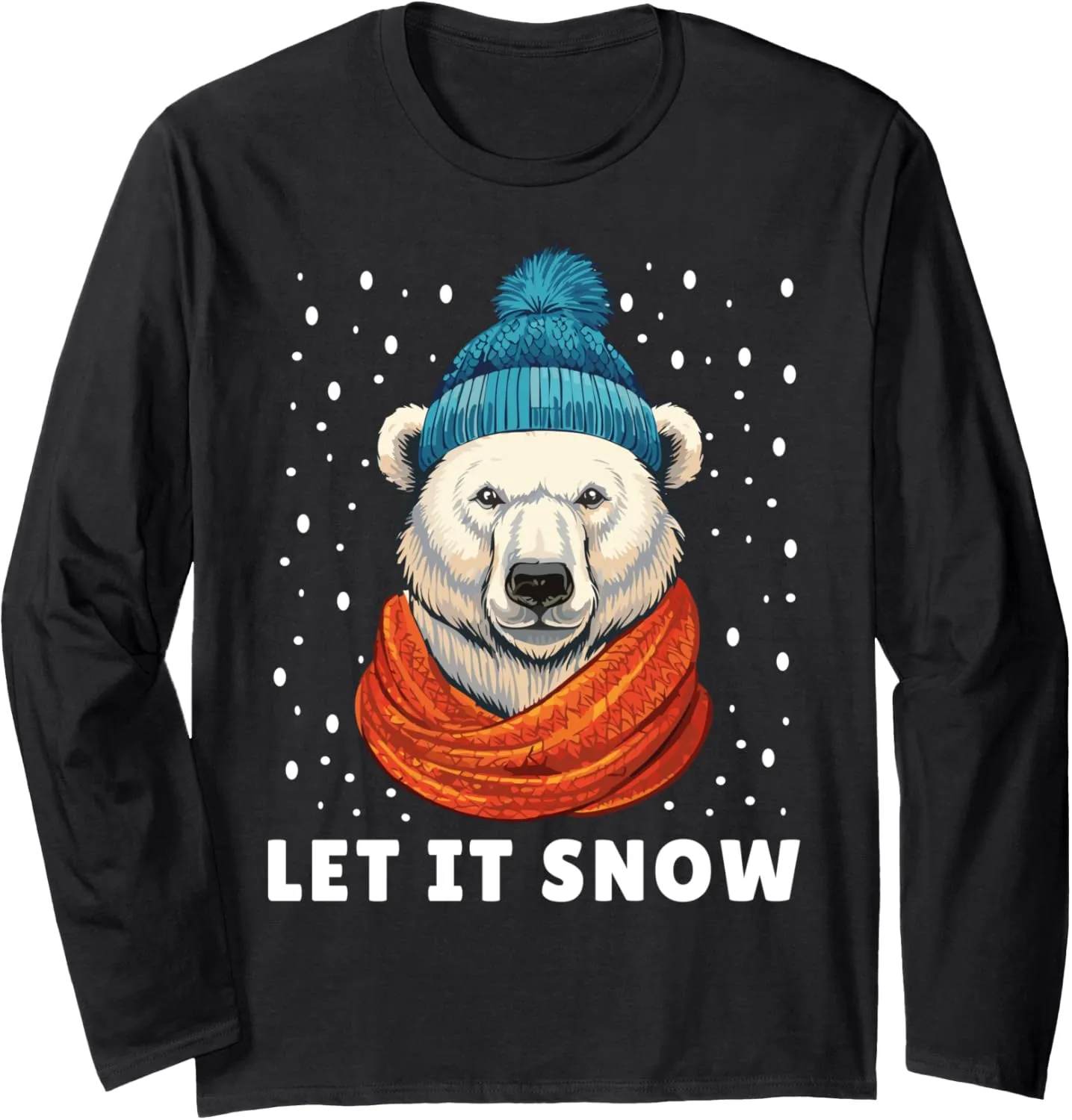 Funny Polar Bear Tee Winter Christmas Ice Bear Let It Snow Long Sleeve T-Shirt
