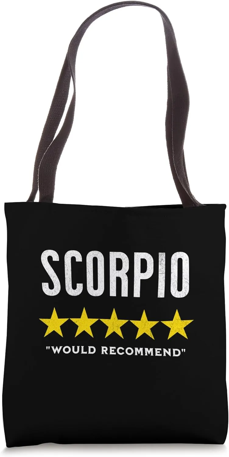 Funny star rating & Criticism of zodiac sign Scorpio Tote Bag