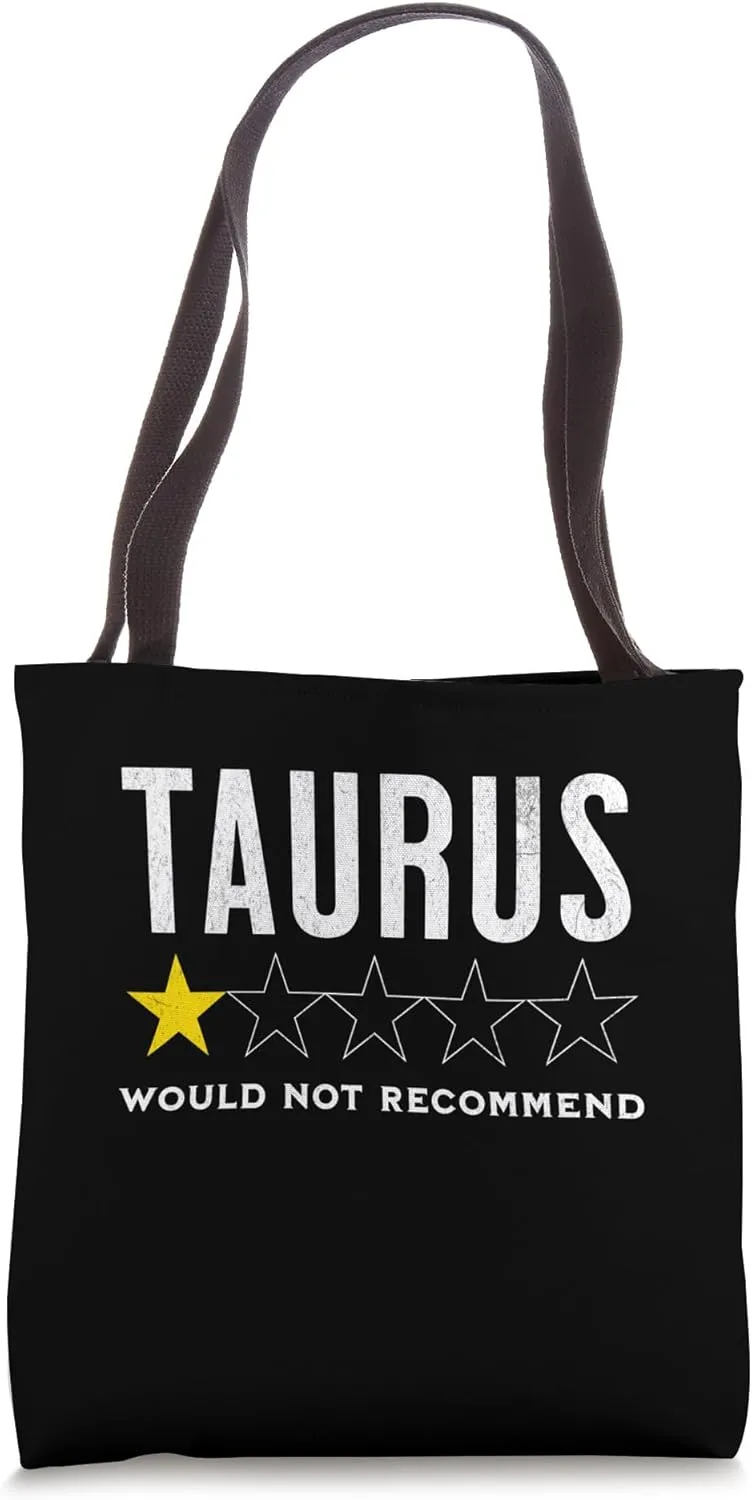 Funny star rating & Criticism of zodiac sign Taurus Tote Bag