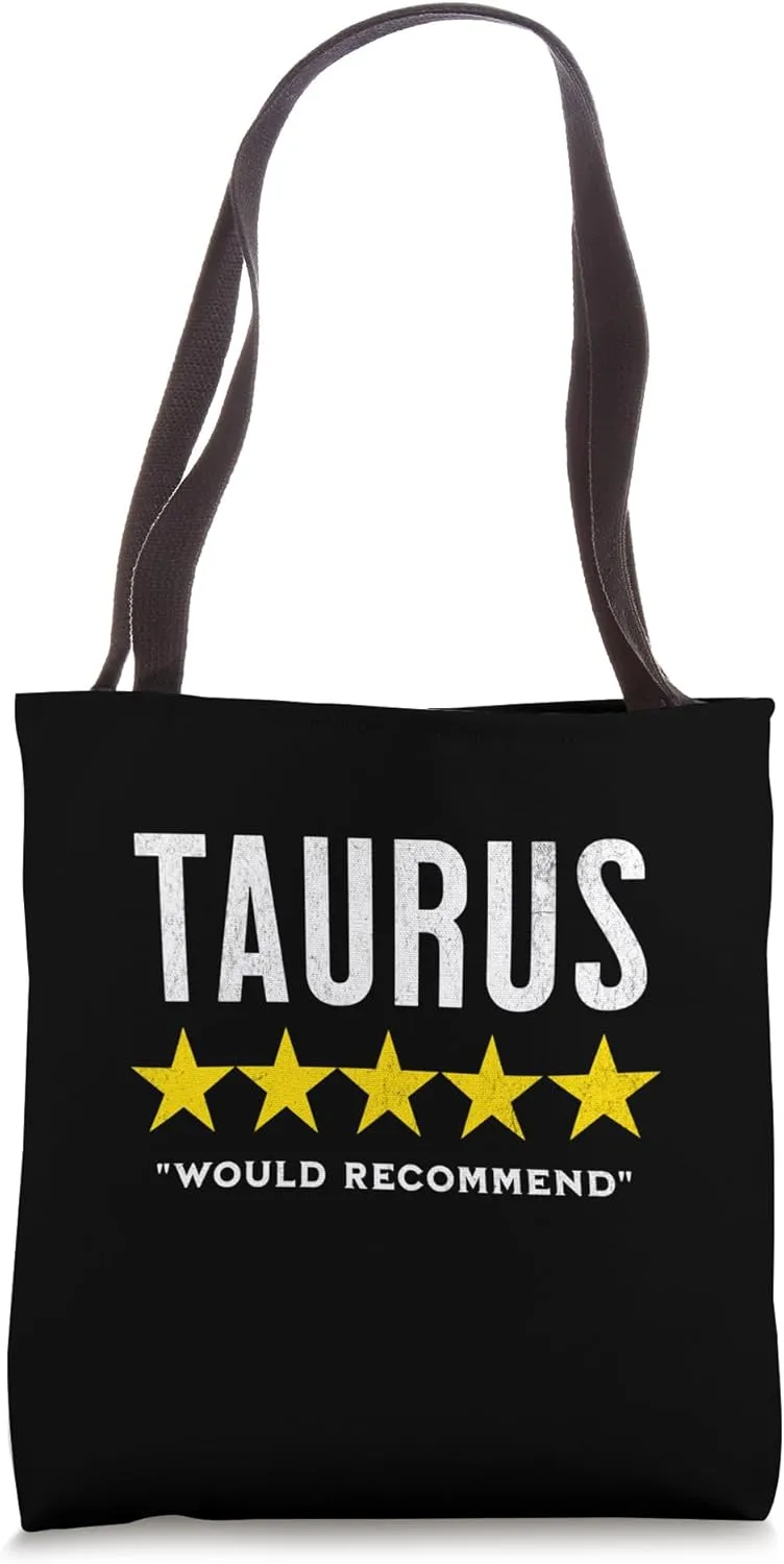 Funny star rating & Criticism of zodiac sign Taurus Tote Bag