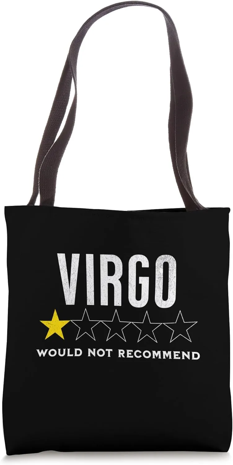 Funny star rating & Criticism of zodiac sign Virgo Tote Bag