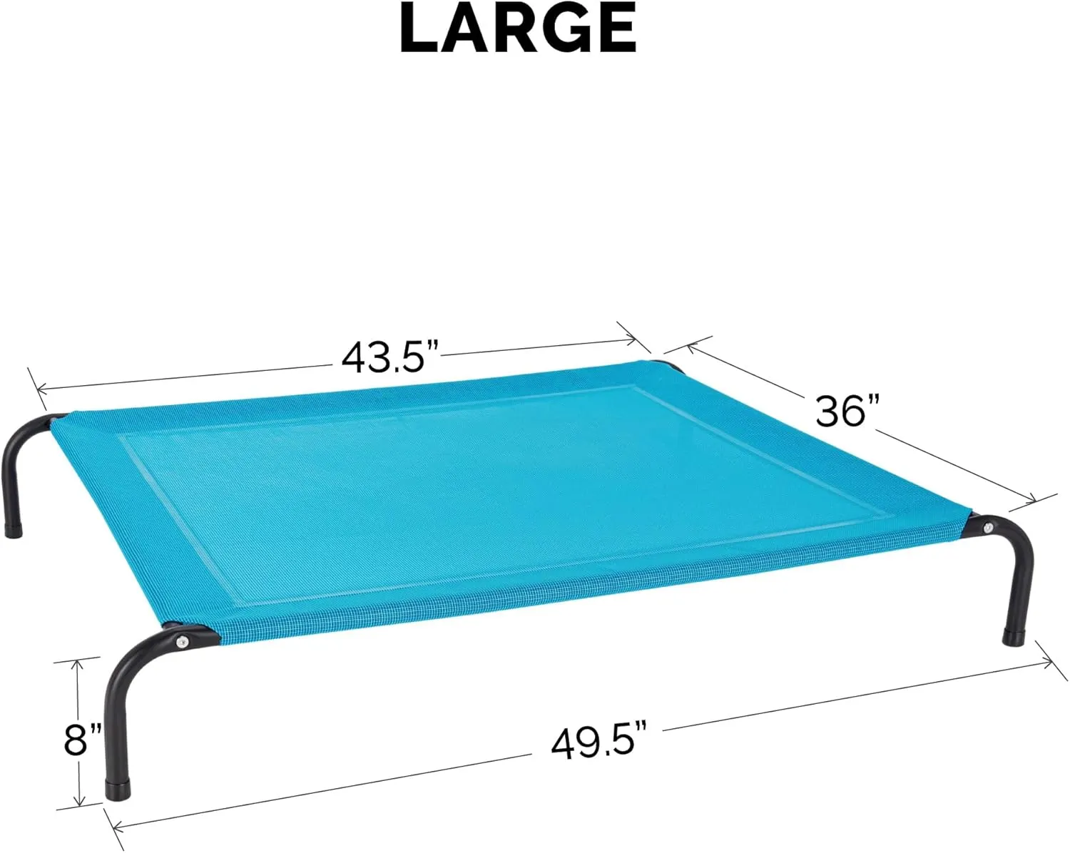 FurHaven Elevated Pet Cots - Cooling & Breathable Nylon Mesh Hammock for Large Dogs/Easy-to-Assemble / / Durable and Reinforced/Perfect for Rest & Relaxation Outdoors - Capri Blue, Large
