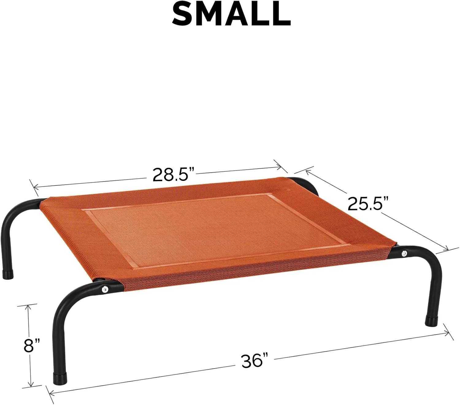 FurHaven Elevated Pet Cots - Cooling & Breathable Nylon Mesh Hammock for Small Dogs & Cats/Easy-to-Assemble/Durable and Reinforced/Perfect for Rest & Relaxation Outdoors - Terracotta Red, Small