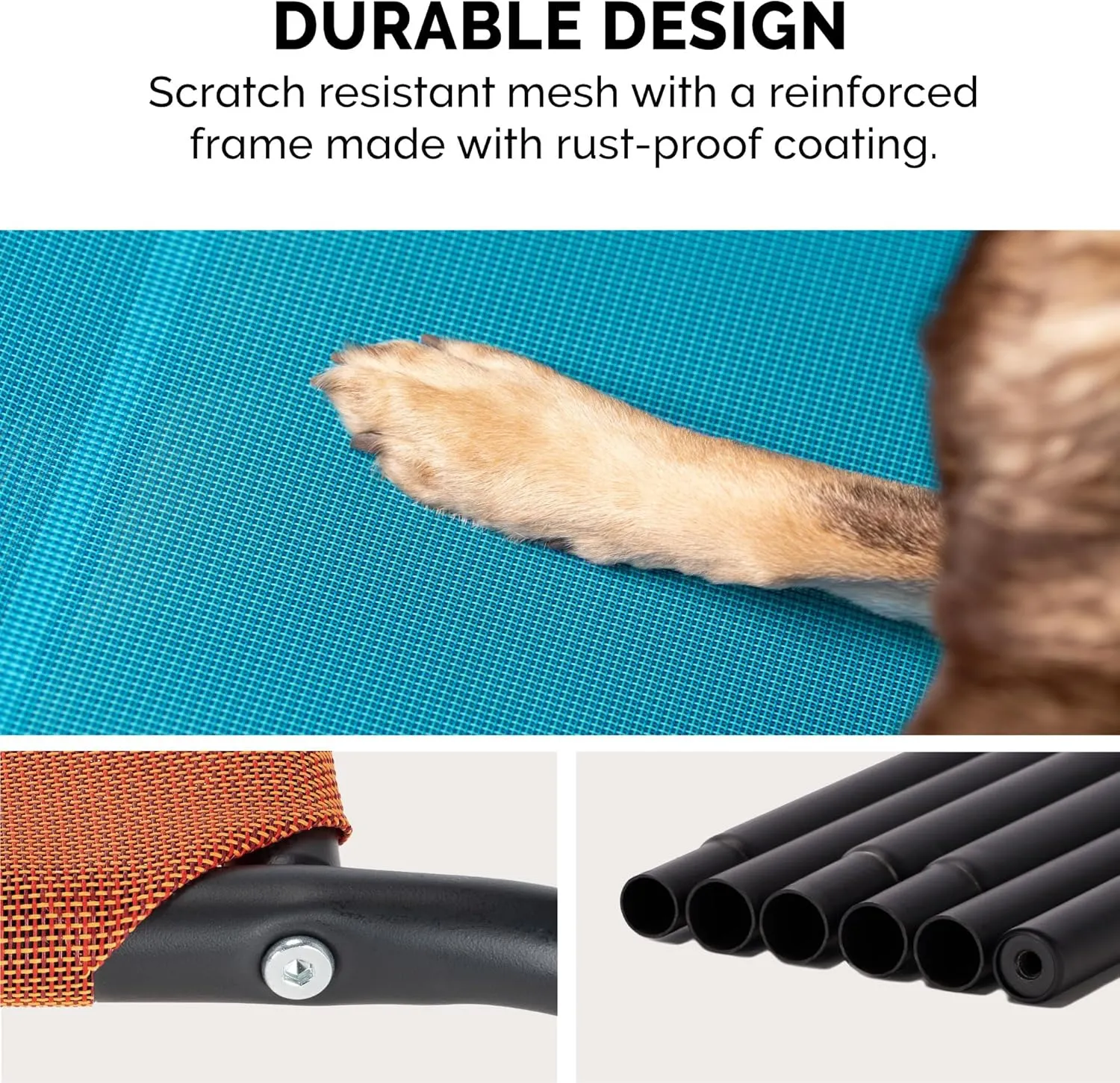 FurHaven Elevated Pet Cots - Cooling & Breathable Nylon Mesh Hammock for Small Dogs & Cats/Easy-to-Assemble/Durable and Reinforced/Perfect for Rest & Relaxation Outdoors - Terracotta Red, Small