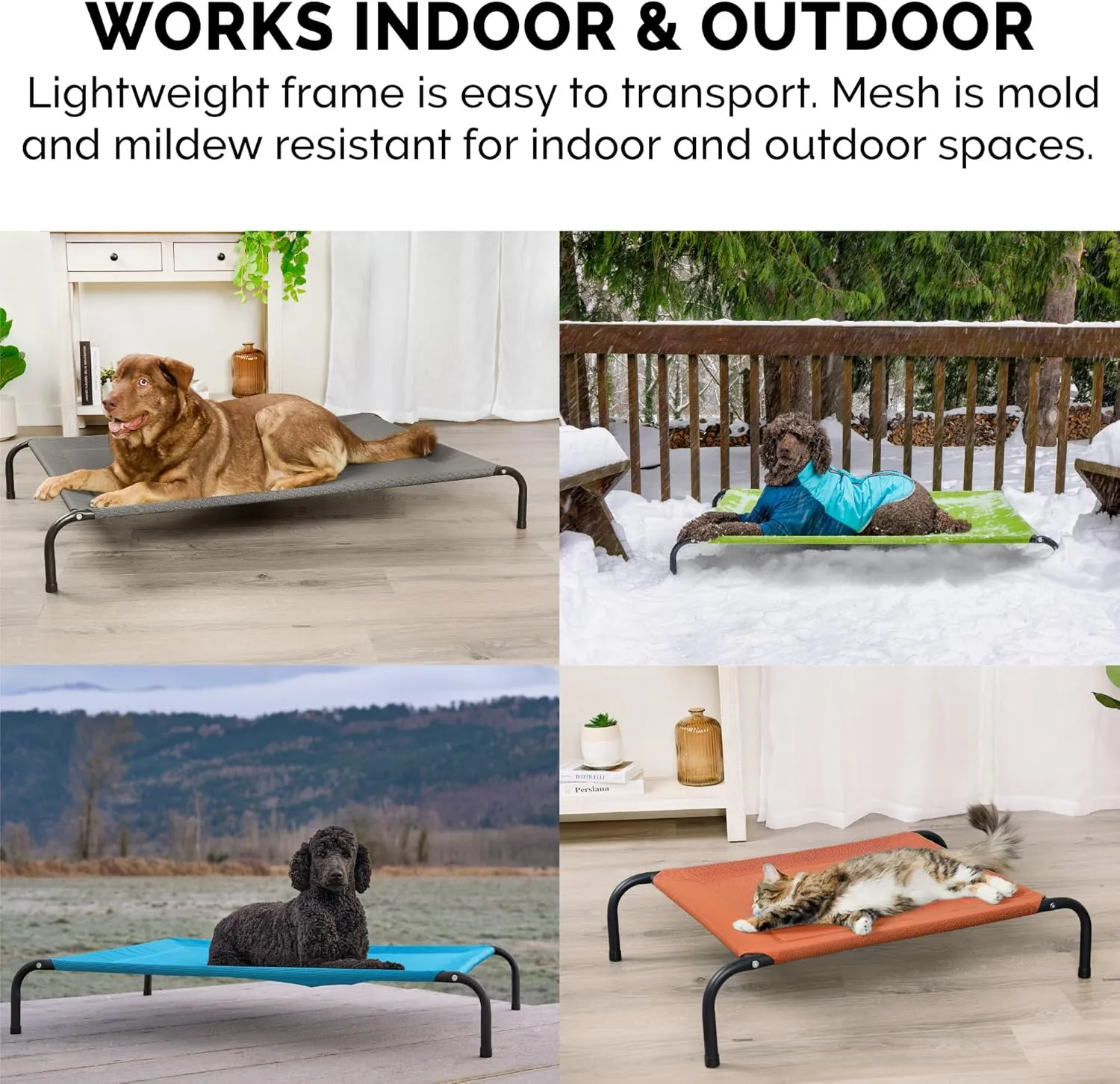 FurHaven Elevated Pet Cots - Cooling & Breathable Nylon Mesh Hammock for Small Dogs & Cats/Easy-to-Assemble/Durable and Reinforced/Perfect for Rest & Relaxation Outdoors - Terracotta Red, Small