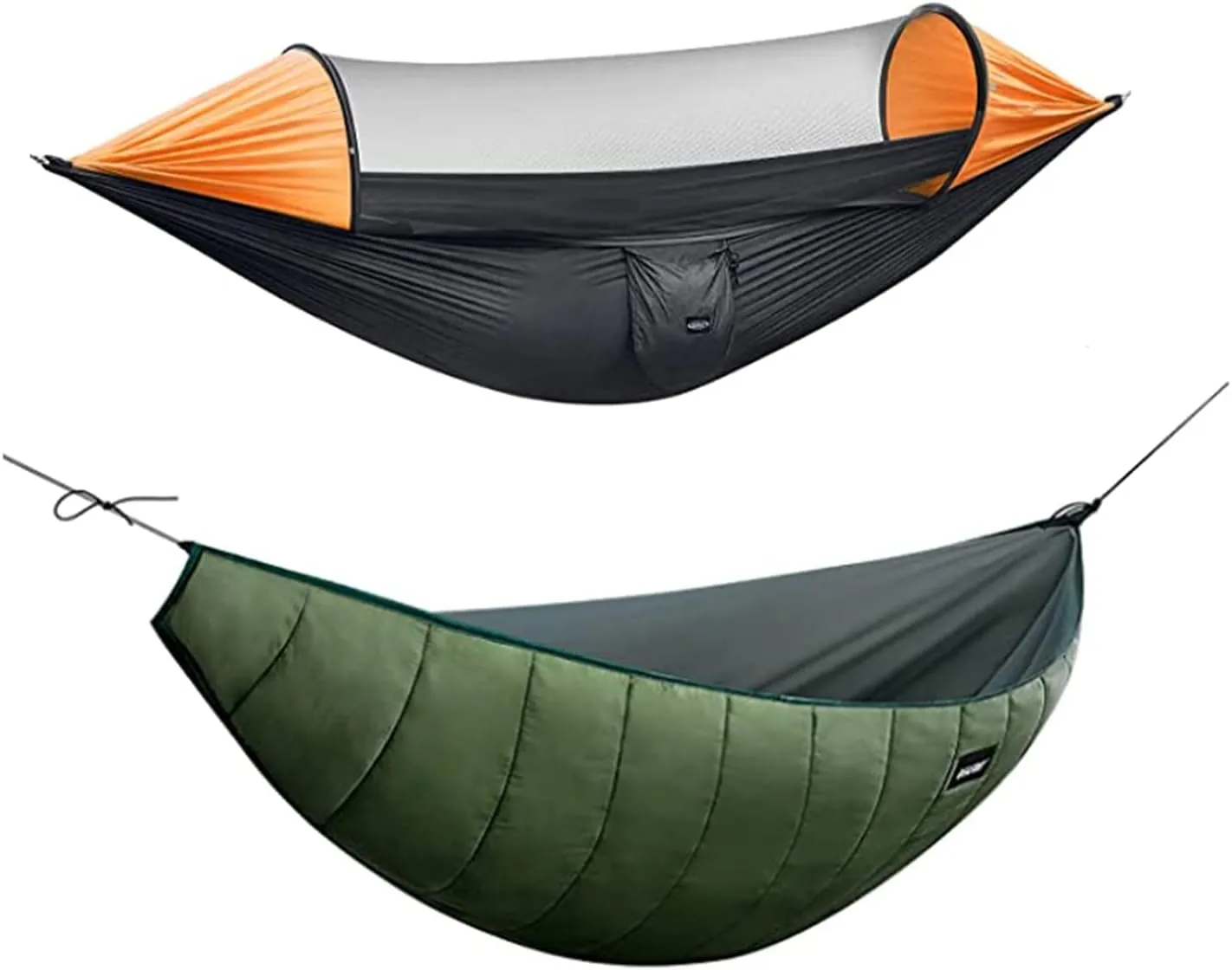 G4Free Large Camping Hammock with Net and Underquilt 2 Person Pop-up Parachute Lightweight Hammocks Warm 4 Season Winter Under Quilt Hammock Bed for Outdoor Backpacking Backyard Hiking