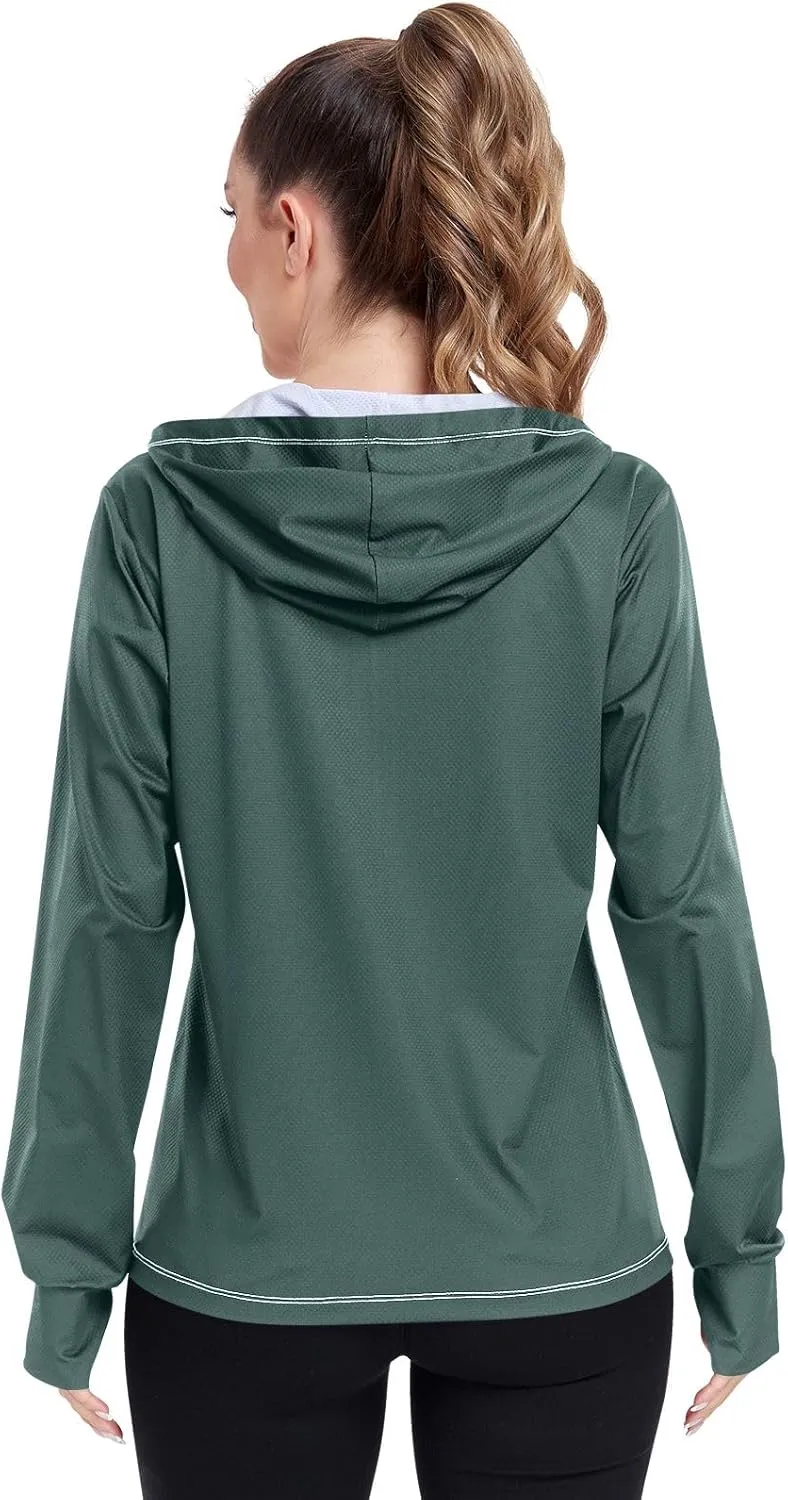 GAIGEO Black Green Women Jacket UPF 50  Womens Sun Protection Clothing, Cooling and Lightweight, S