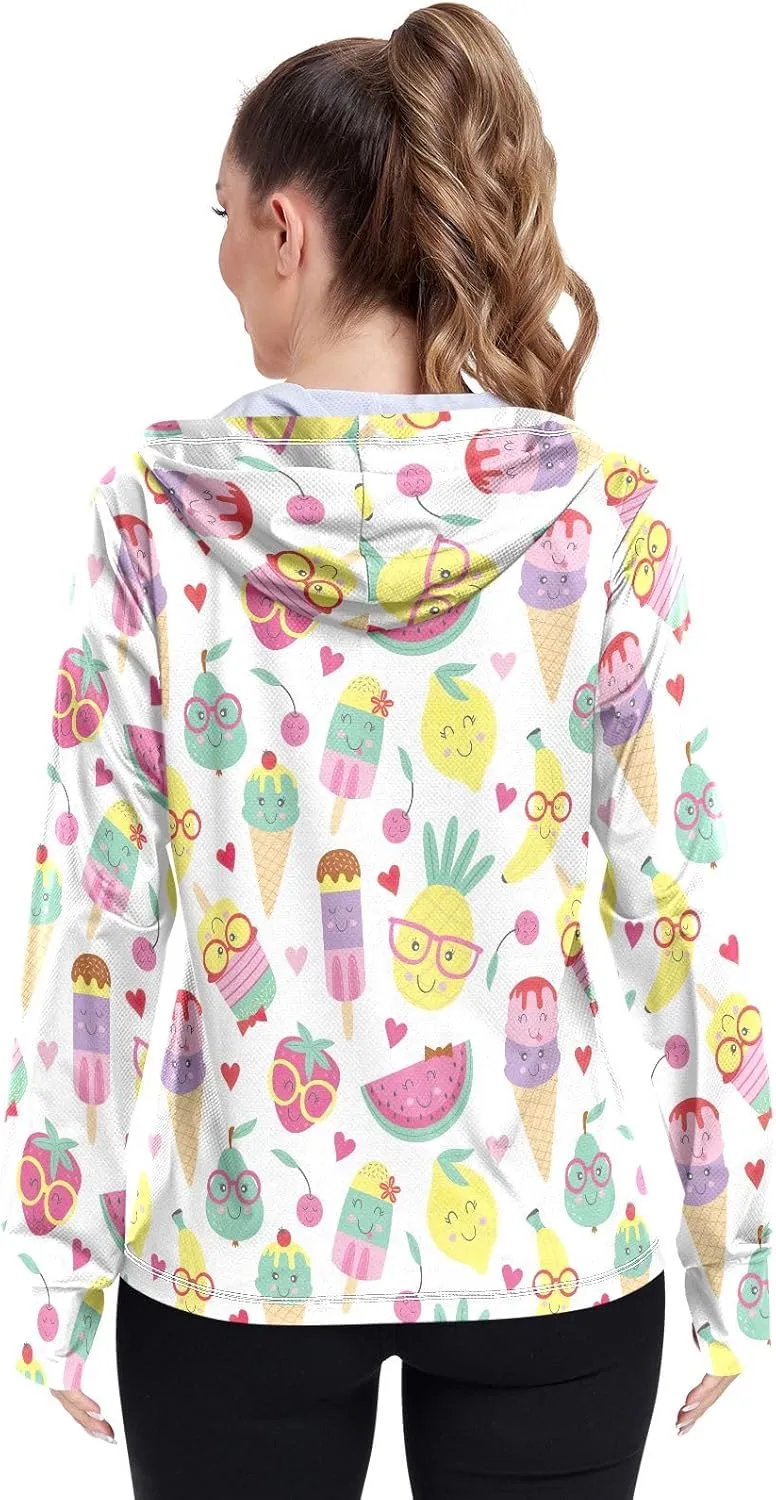 GAIGEO Colorful Palms Leaves Women Jacket UPF 50  Lightweight Summer Jacket Women, Breathable Fabric, S
