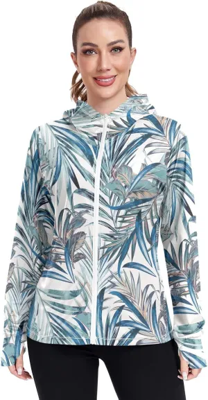 GAIGEO Colorful Pineapple Tropical Leaf Women Jacket UPF 50  Summer Jacket Women, Cooling and Lightweight, S