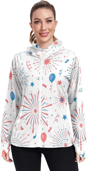 GAIGEO Colorful Pineapple Tropical Leaf Women Jacket UPF 50  Summer Jacket Women, Cooling and Lightweight, S
