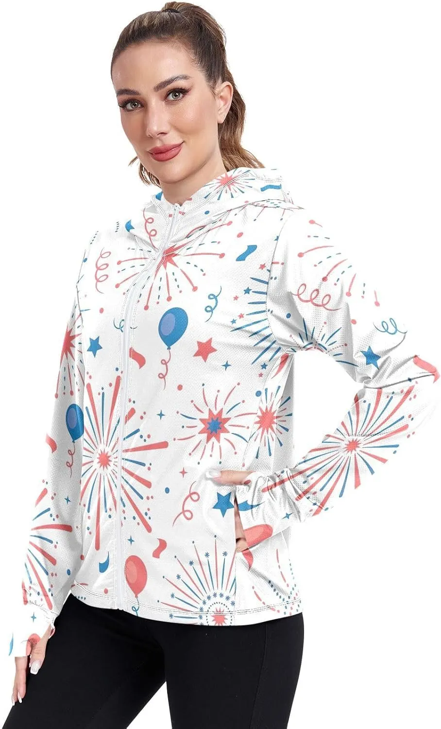 GAIGEO Colorful Pineapple Tropical Leaf Women Jacket UPF 50  Summer Jacket Women, Cooling and Lightweight, S