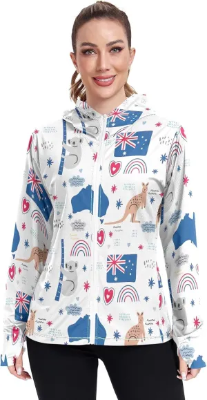 GAIGEO Exotic Leaves Collage Women Jacket Lightweight UPF 50  Upf Clothing Women with Zip Pockets, XXL