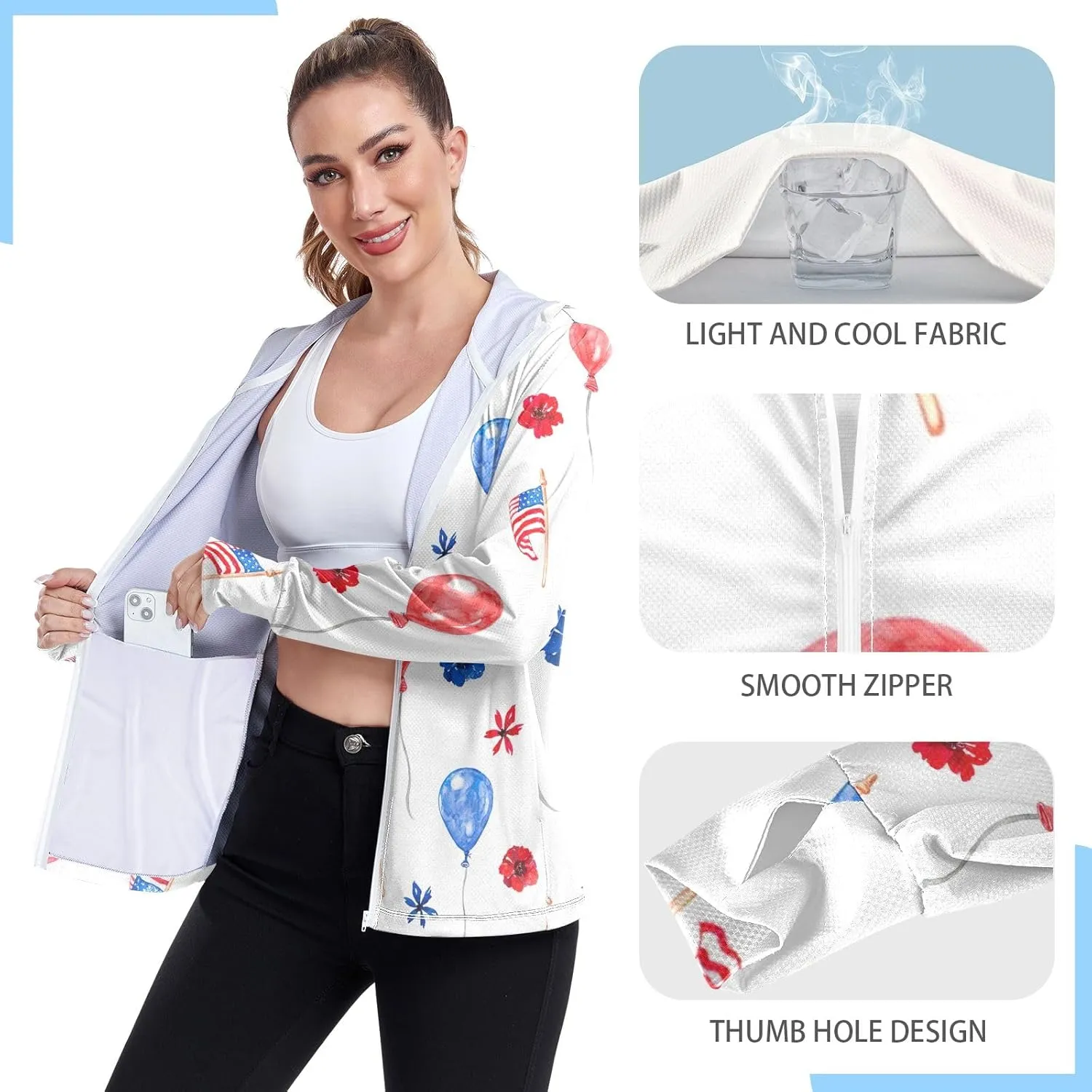 GAIGEO Exotic Tropical Plants Green Women Jacket Active UPF 50  Womens Summer Jackets, Secure Pockets, S
