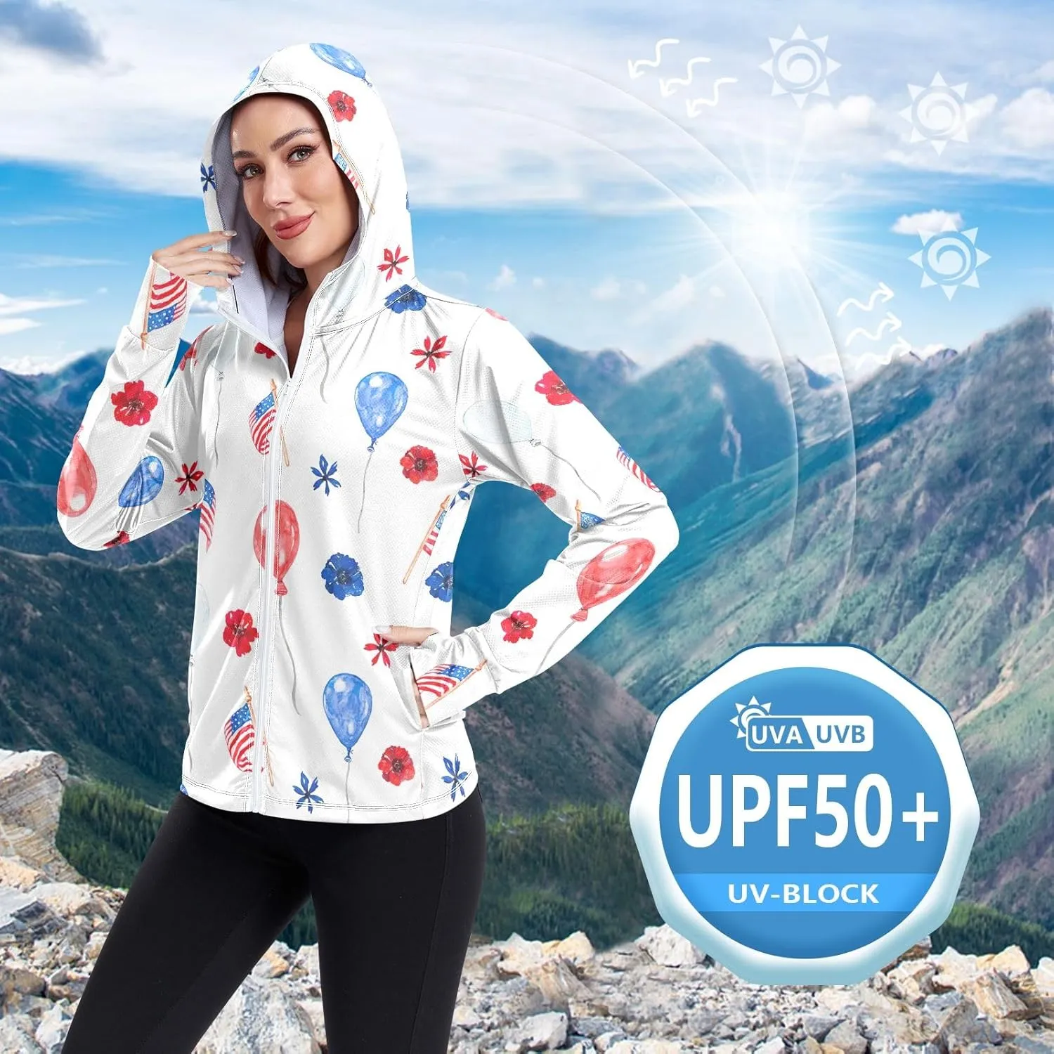 GAIGEO Exotic Tropical Plants Green Women Jacket Active UPF 50  Womens Summer Jackets, Secure Pockets, S