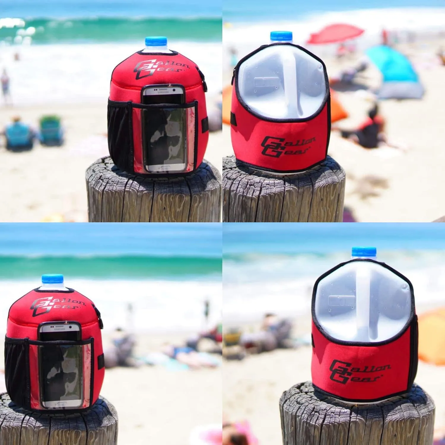 Gallon Gear 1 Gallon Fitness Hydration Cover | Neoprene Insulated Cooling & Portable Gym Water Bottle Carrier | CASE with Storage Pockets