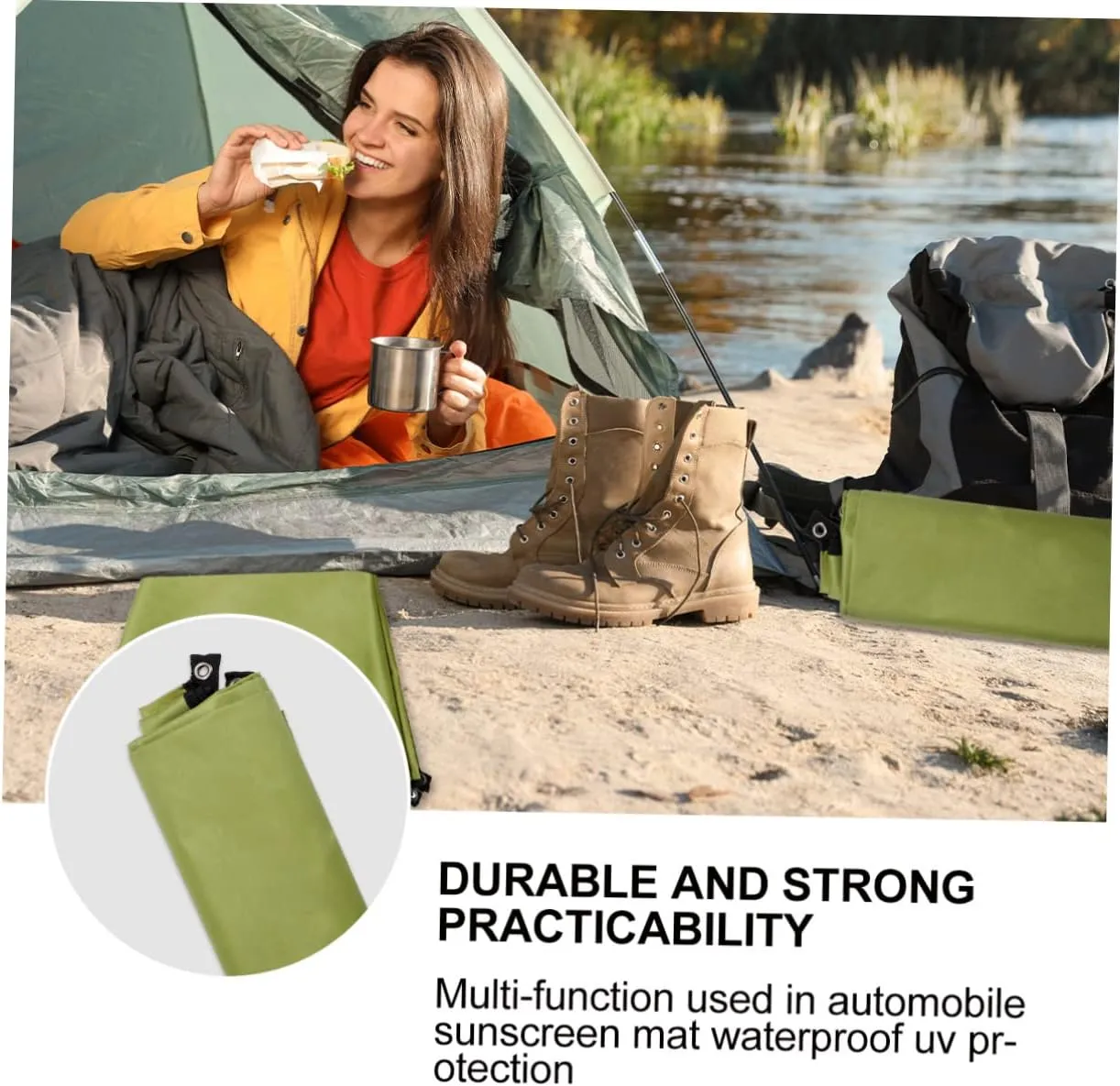 GALPADA Camping Rug for Tent Oxford Cloth Mat Portable Outdoor Blanket Beach Camping Pad 150x100cm Uv Protection Lightweight