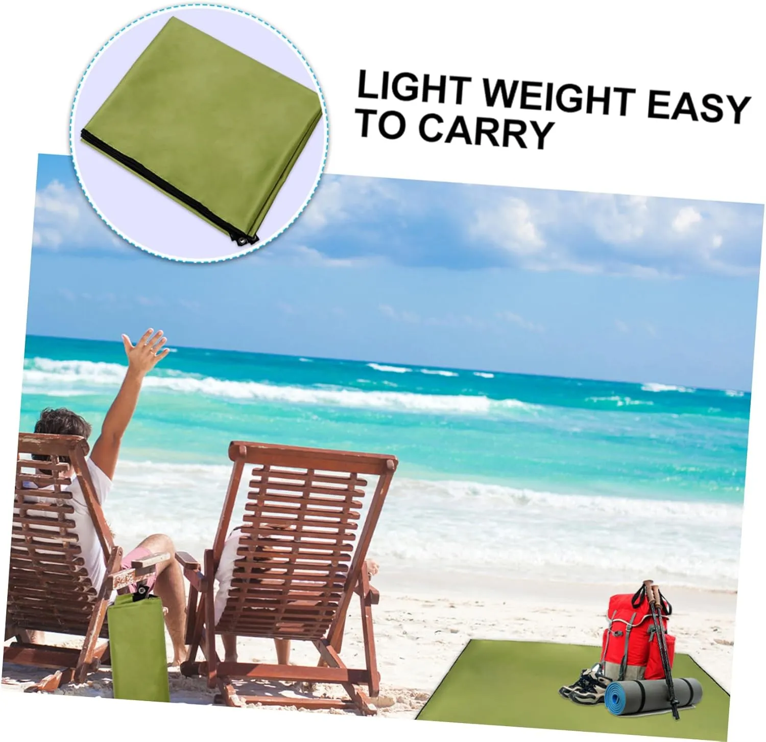 GALPADA Camping Rug for Tent Oxford Cloth Mat Portable Outdoor Blanket Beach Camping Pad 150x100cm Uv Protection Lightweight