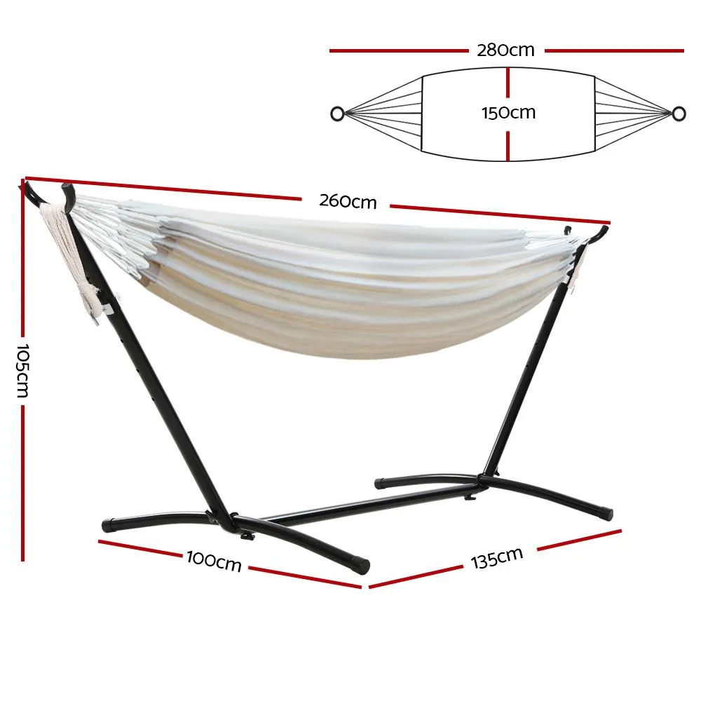 Gardeon Hammock Bed Camping Chair Outdoor Lounge Single Cotton with