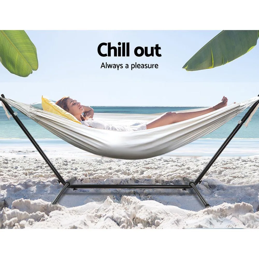 Gardeon Hammock Bed Camping Chair Outdoor Lounge Single Cotton with