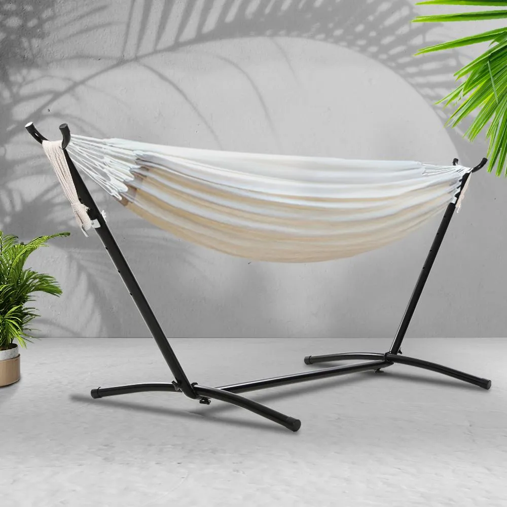 Gardeon Hammock Bed Camping Chair Outdoor Lounge Single Cotton with