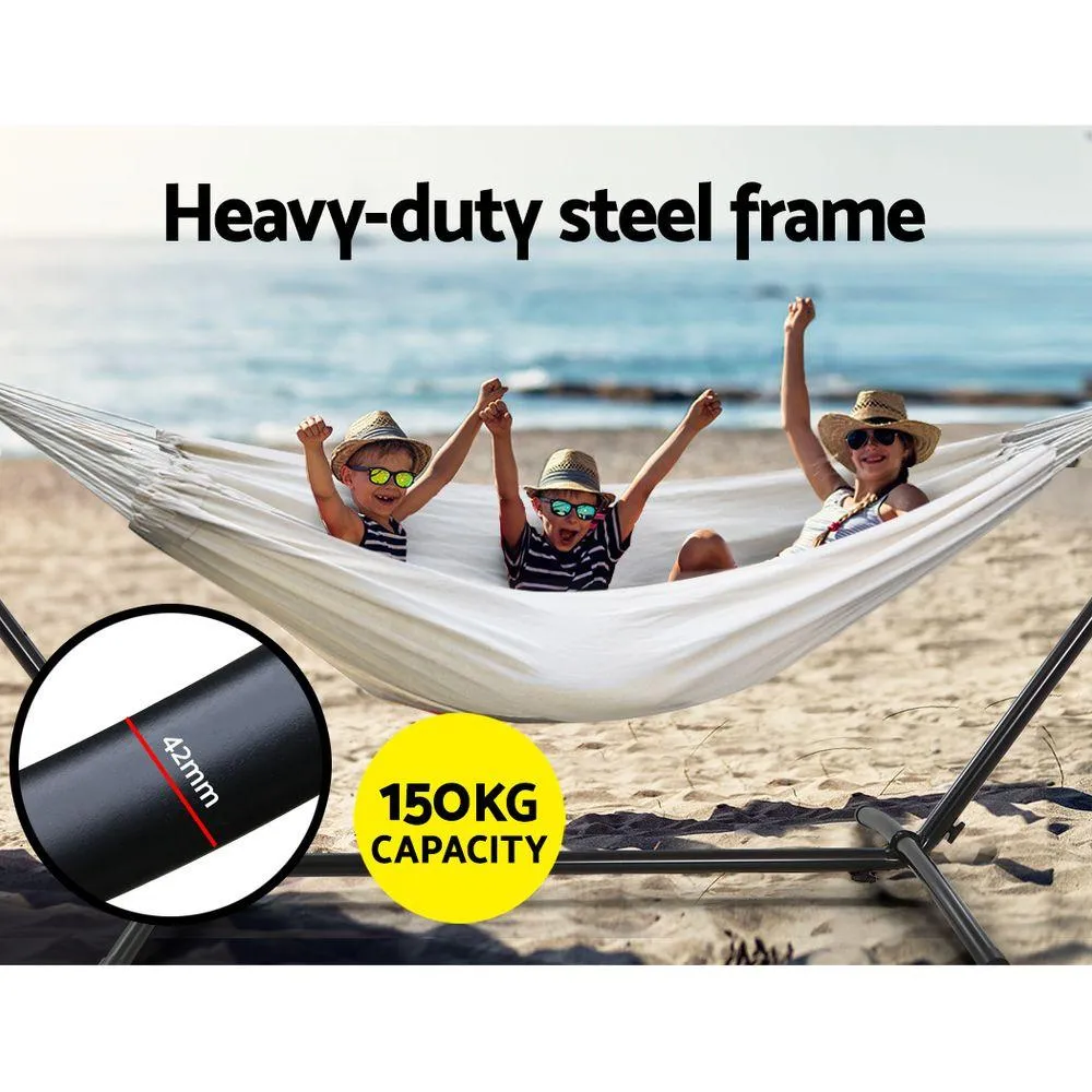 Gardeon Hammock Bed Camping Chair Outdoor Lounge Single Cotton with