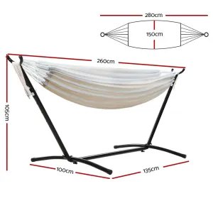 Gardeon Hammock Bed Camping Chair Outdoor Lounge Single Cotton with