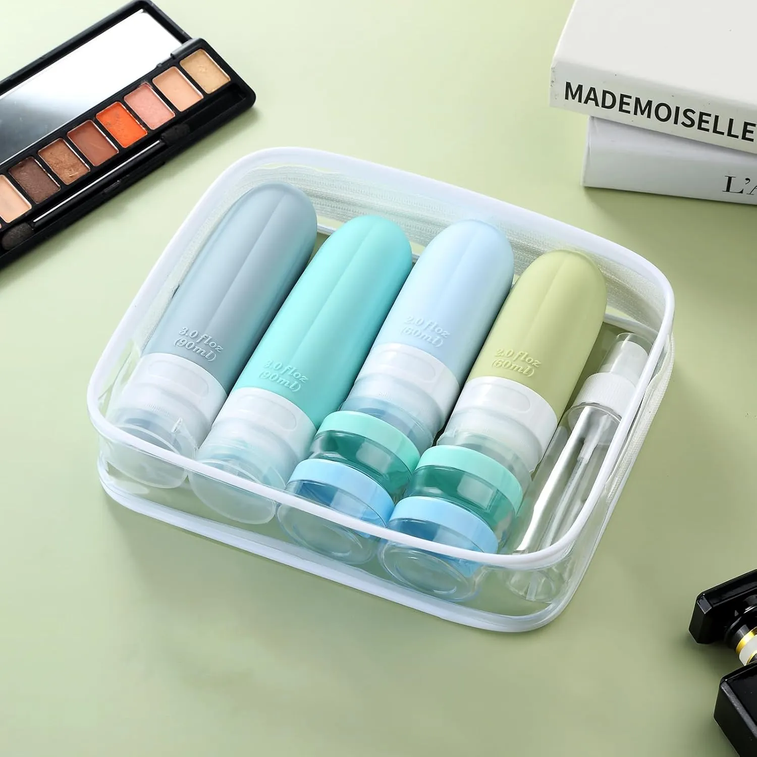 Gemice 16 Pack Travel Size Bottles, TSA Approved Leakproof Travel Containers for Toiletries, Silicone Refillable Travel Essentials Accessories with Travel Bag for Shampoo Conditioner
