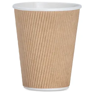 Genuine Joe GJO11260CT Insulated Ripple Hot Cup, 12-Ounce Capacity,(Pack of 500),Brown