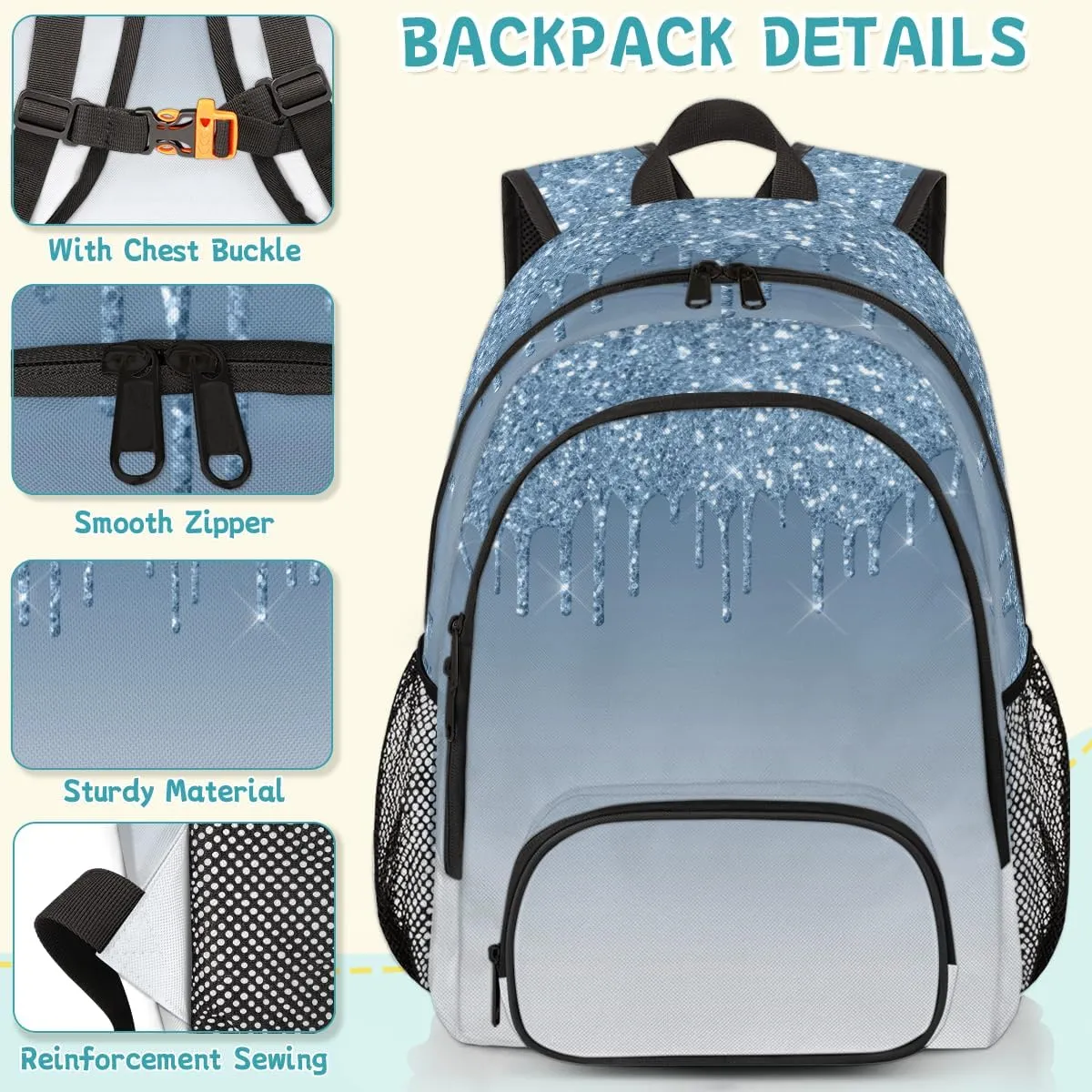 Glitter (No Glitter No Sequin) Carry on Travel Backpack for Women Men Water resistant Lightweight Rucksack Backpack for Weekender Casual Work Hiking Pink