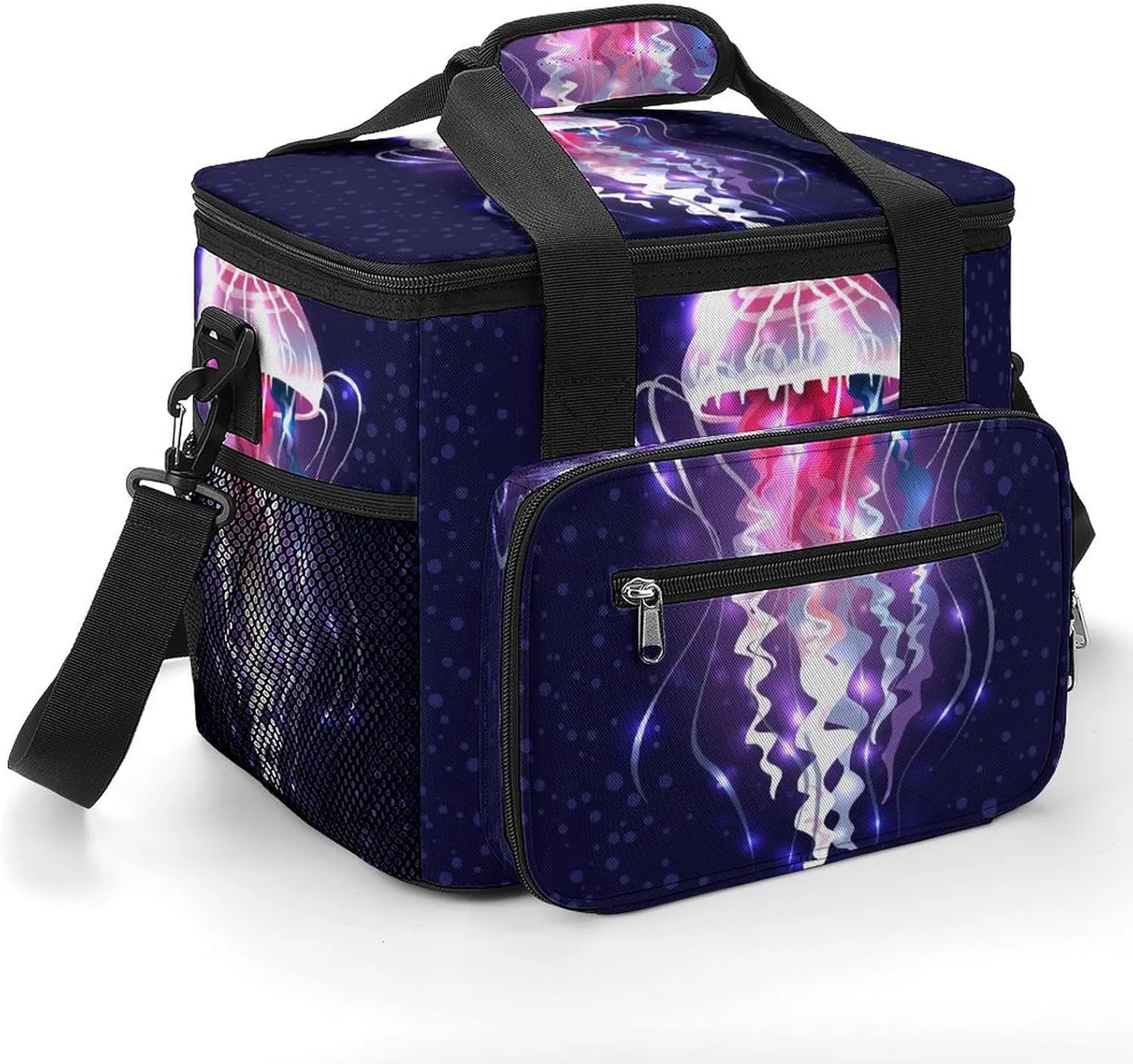 Glowing Vivid Jellyfish 22.5L Insulated Camping Coolers Bag Underwater Large Leakproof Ice Chest for Beach Travel Picnic