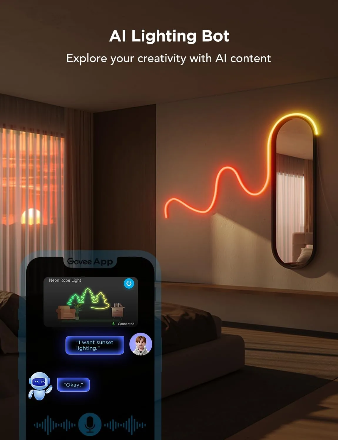 Govee RGBIC Neon Lights, LED Smart Neon Rope Light 2 Works with Matter, Alexa, Google Assistant, Custom DIY Neon Strip Lights for Bedroom and Wall Decor, Softer Material, 16.4ft, White