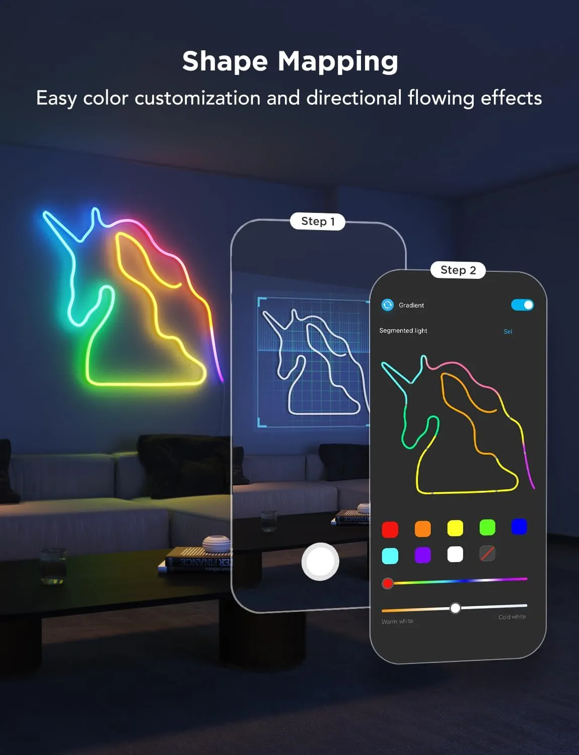 Govee RGBIC Neon Lights, LED Smart Neon Rope Light 2 Works with Matter, Alexa, Google Assistant, Custom DIY Neon Strip Lights for Bedroom and Wall Decor, Softer Material, 16.4ft, White
